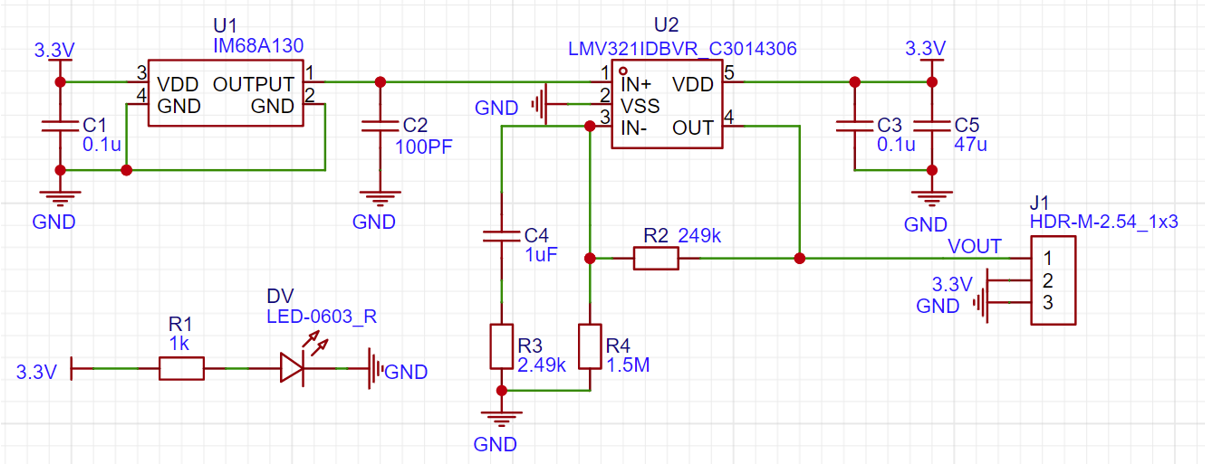 ▲ 图3.2.5 硅麦信号放大电路