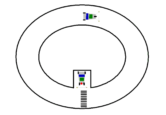 双车接力组出发和返回进入车库